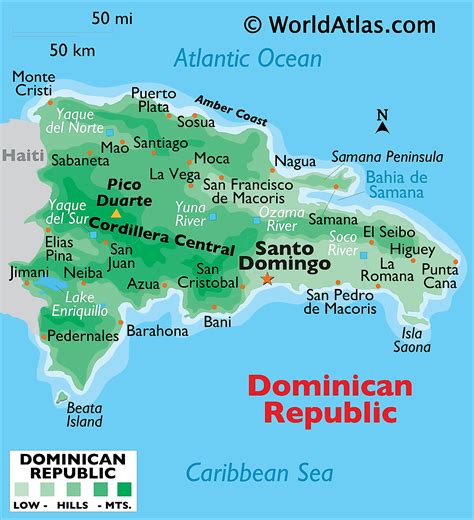 World map with the location of the Dominican Republic highlighted